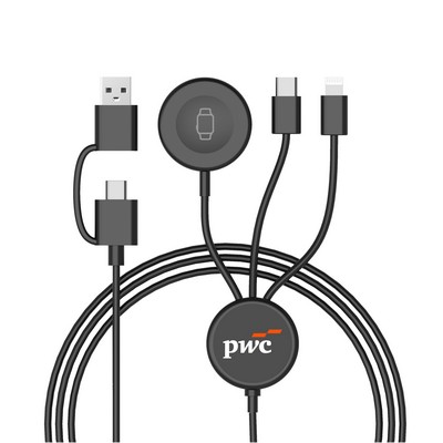 3-in-1 Smart watch charging cable with Type-C and USB Input