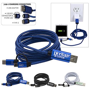 "OSLO" 5-in-1 Braided 6' Long Cell Phone Charging Cable